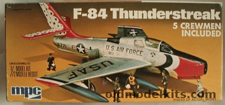 MPC 1/72 Republic F-84 Thunderstreak Thunderbirds with 5 Crewmen (Airfix Molds), 20208 plastic model kit